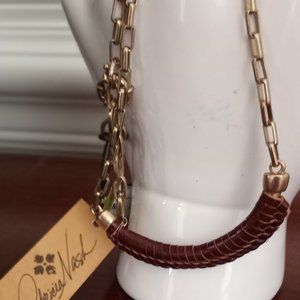 'Patricia Nash'  ARIANNA Russian Gold Paper clip link & Leather